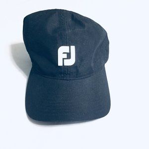Footjoy DryJoys Logo Adjustable Golf Hat Cap Black EUC